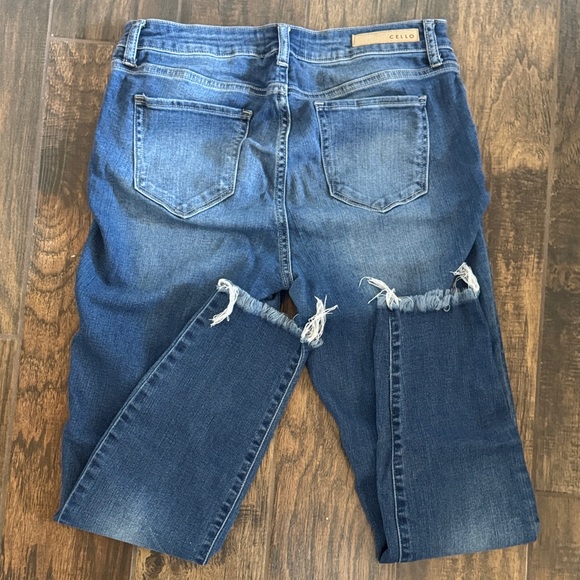 Cello Women's Ripped Dark Blue Skinny Jeans - Picture 4 of 4